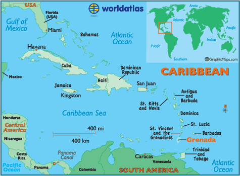 map of Grenada