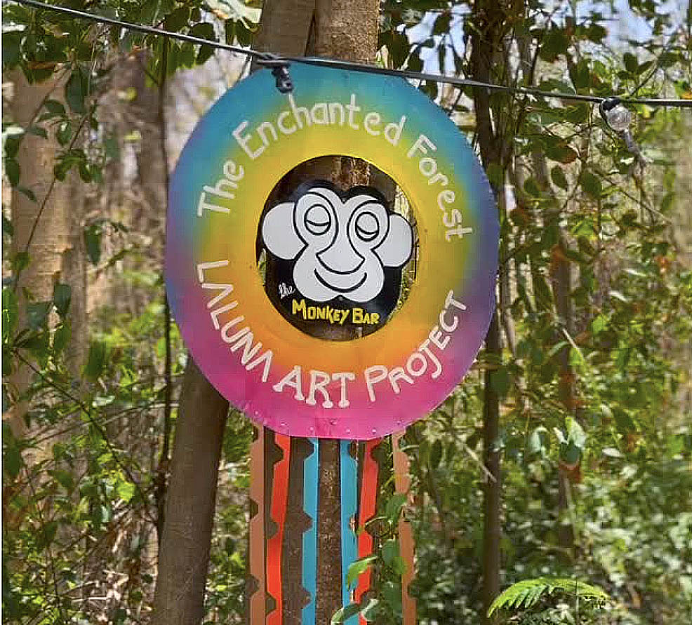 Laluna's Art Project sign in the sculpture garden