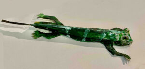 metal iguana by grenada artist Doliver Morain