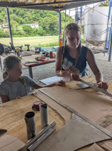 up-cycling project from plastics to land art stingray